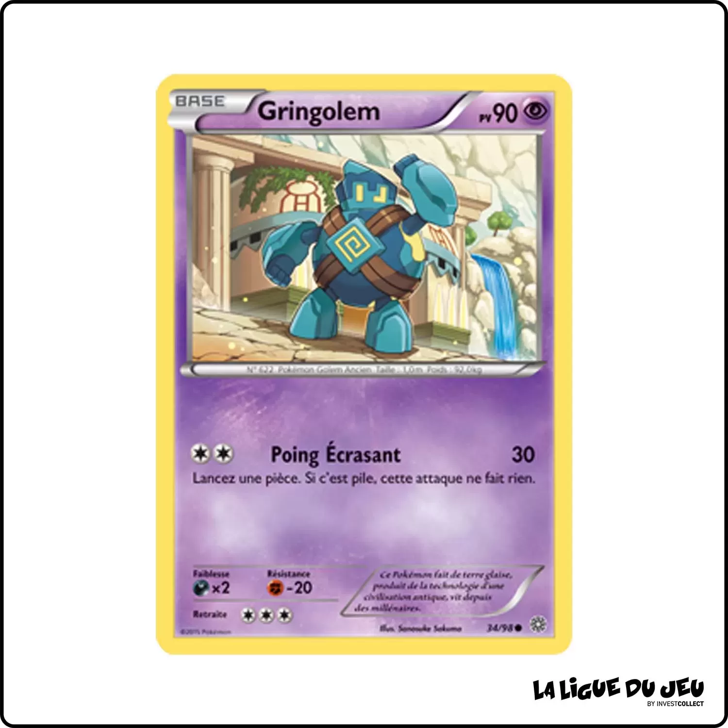 Commune - Pokemon - Origines Antiques - Gringolem 34/98 Pokemon Company - 1