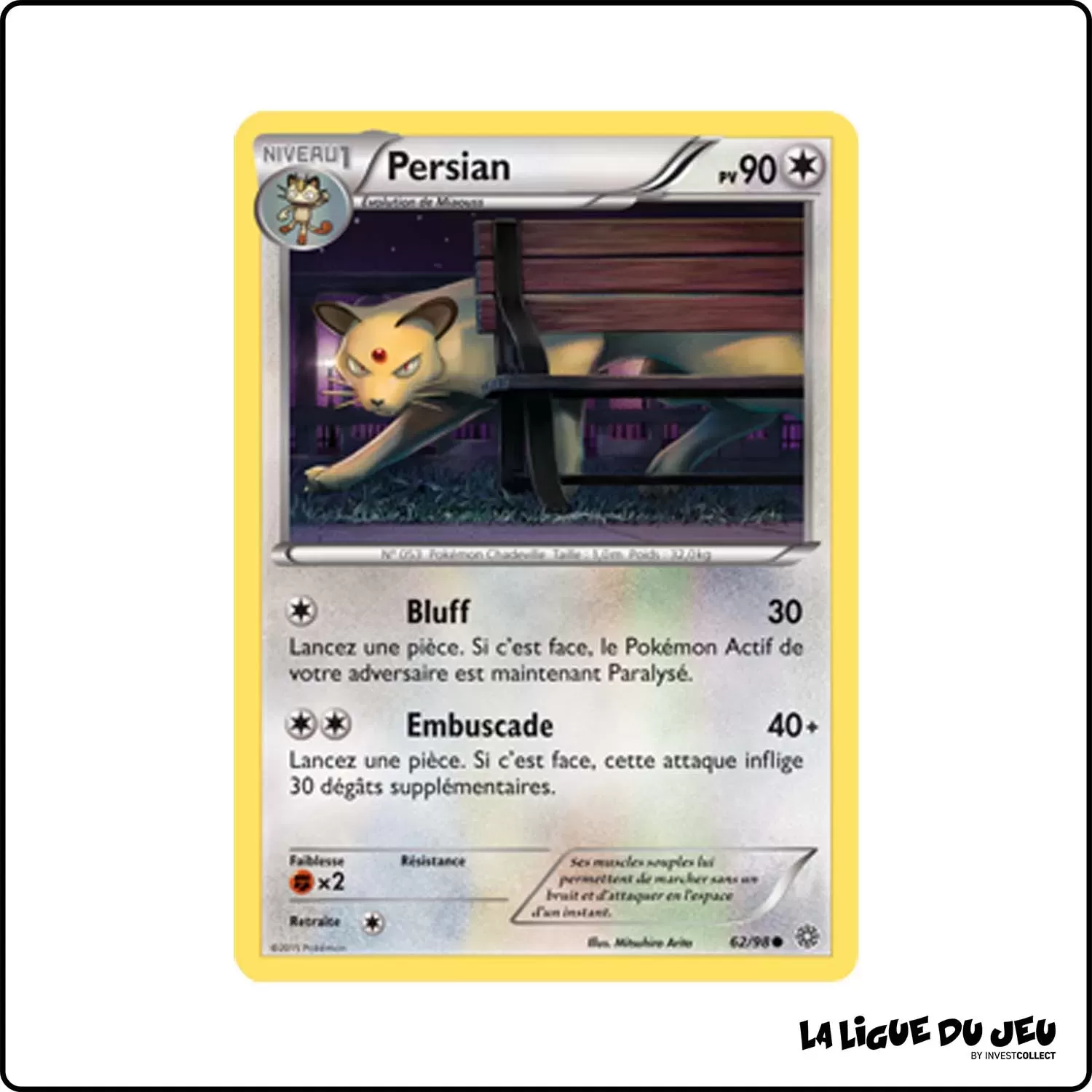 Commune - Pokemon - Origines Antiques - Persian 62/98 Pokemon Company - 1