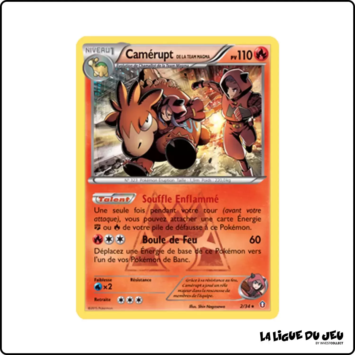 Holo - Pokemon - Double Danger - Camérupt de la Team Magma 2/34 Pokemon Company - 1