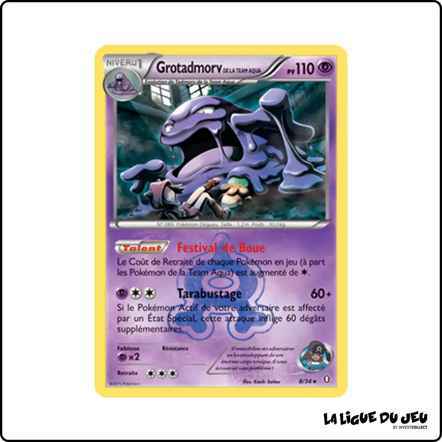 Holo - Pokemon - Double Danger - Grotadmorv de la Team Aqua 8/34 Pokemon Company - 1