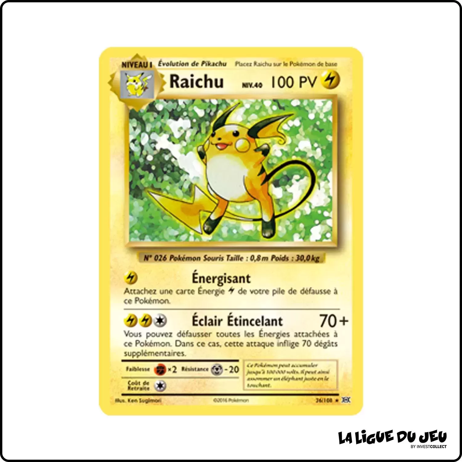 Holo - Pokemon - Évolutions - Raichu 36/113 Pokemon Company - 1