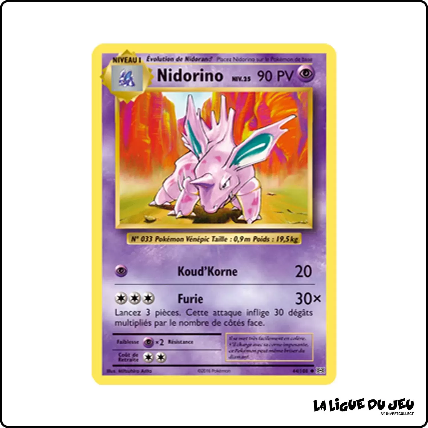 Peu commune - Pokemon - Évolutions - Nidorino 44/113 Pokemon Company - 1