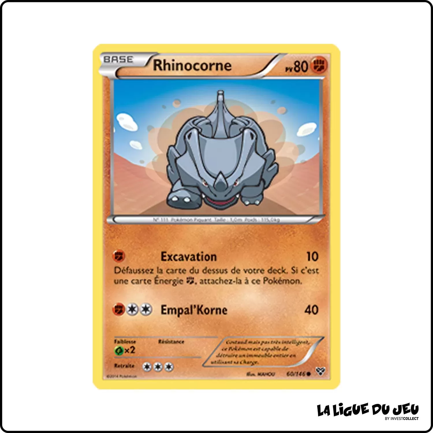 Commune - Pokemon - XY de Base - Rhinocorne 60/146 Pokemon Company - 1