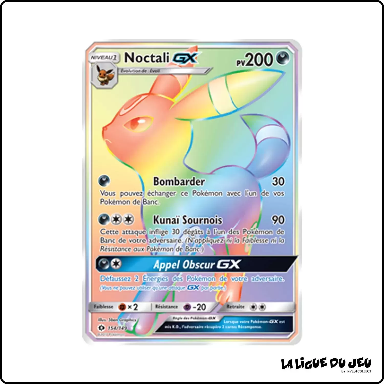 Secrete - Pokemon - Soleil et Lune de Base - Noctali-GX 154/149