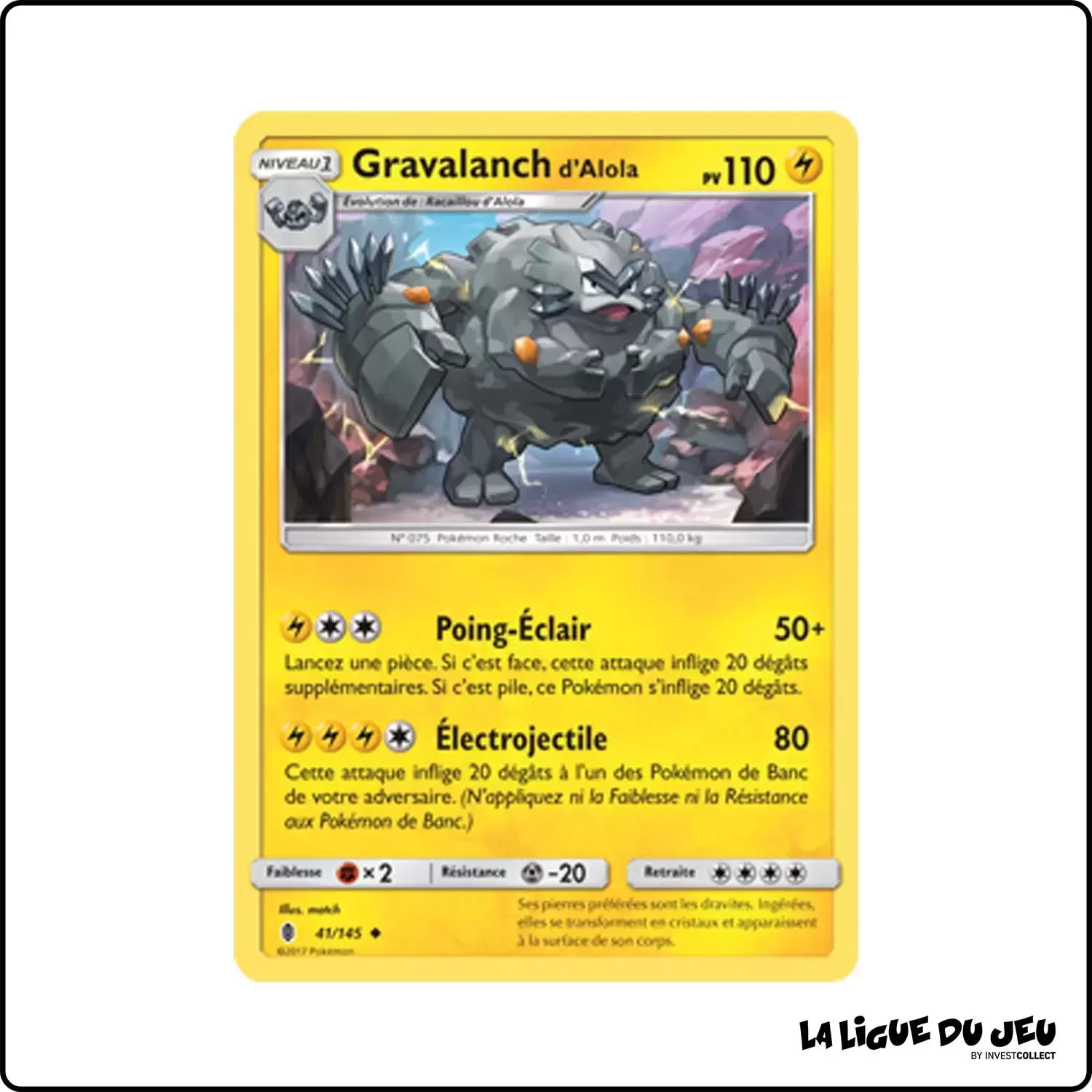 Peu commune - Pokemon - Gardiens Ascendants - Gravalanch d'Alola 41/145