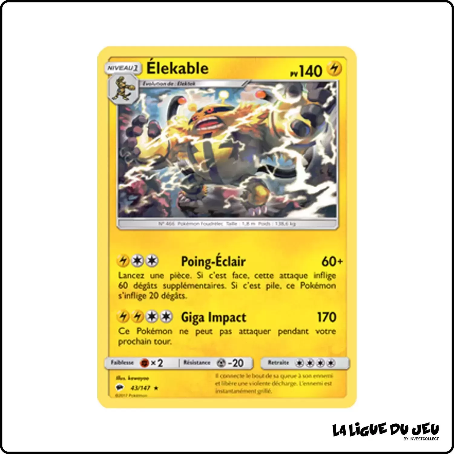 Rare - Pokemon - Ombres Ardentes - Élekable 43/147