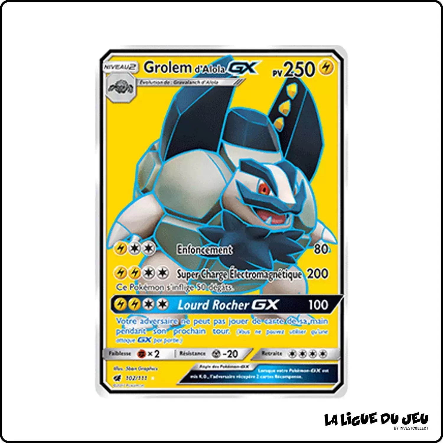 Ultra - Pokemon - Invasion Carmin - Grolem d'Alola-GX 102/111