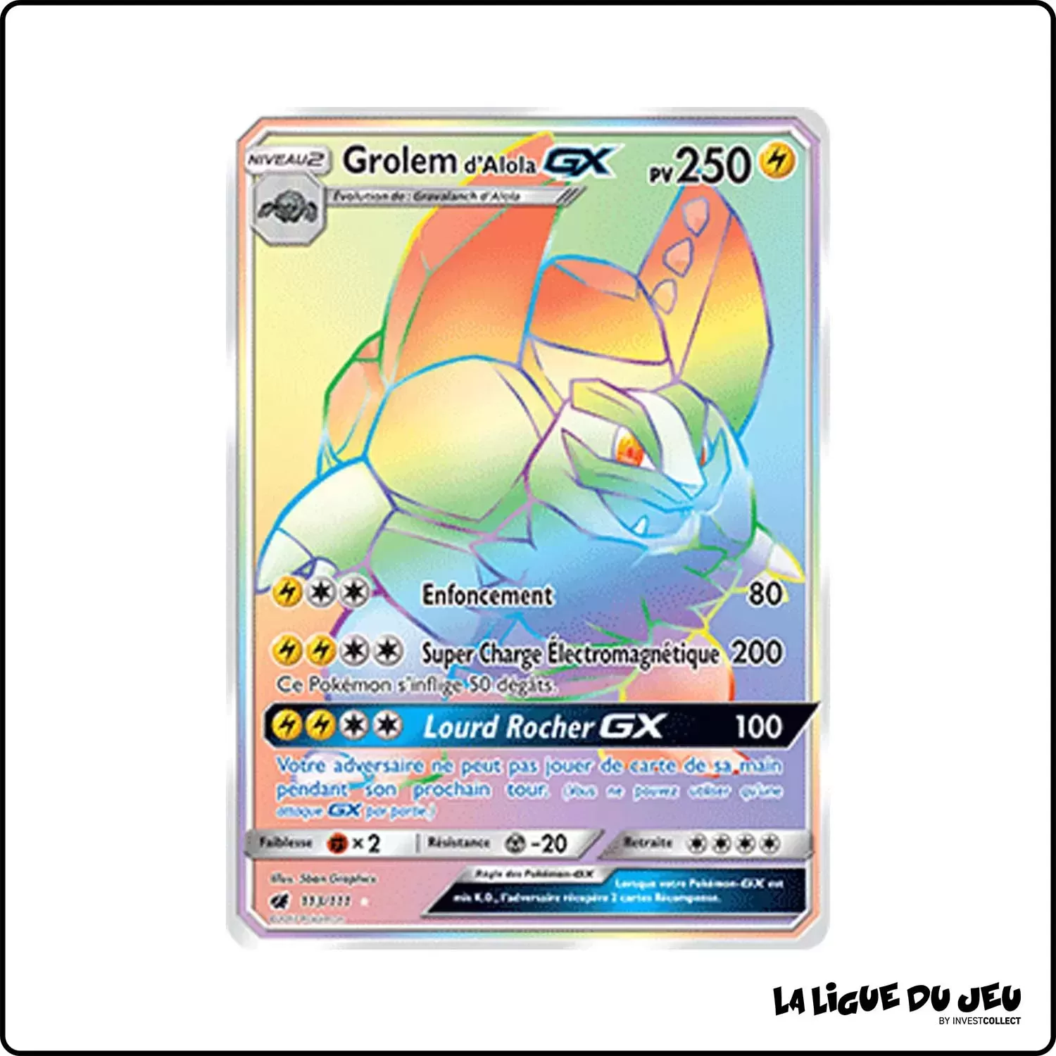 Secrete - Pokemon - Invasion Carmin - Grolem d'Alola-GX 113/111