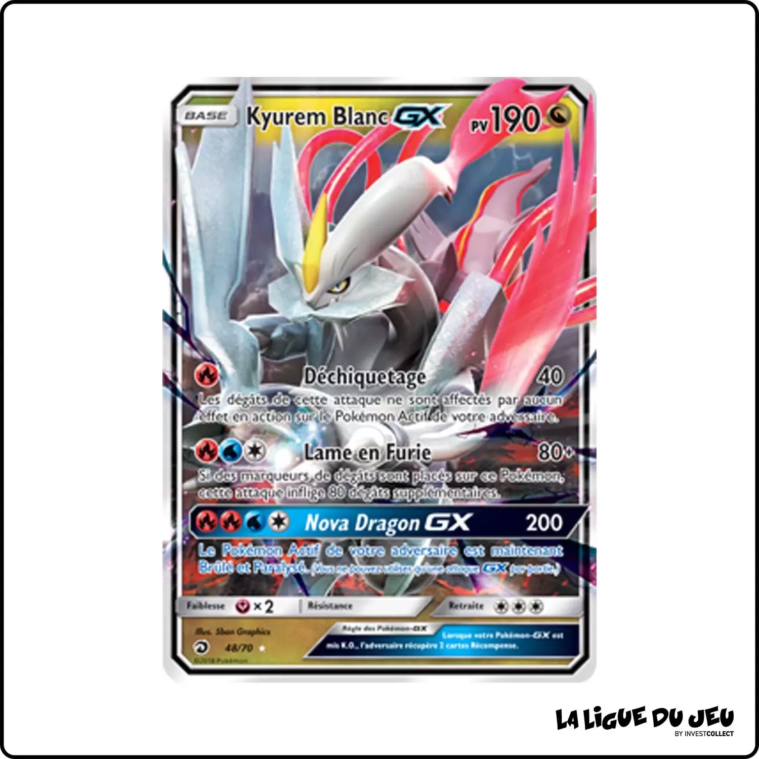 Ultra - Pokemon - Majesté des Dragons - Kyurem Blanc-GX 48/70