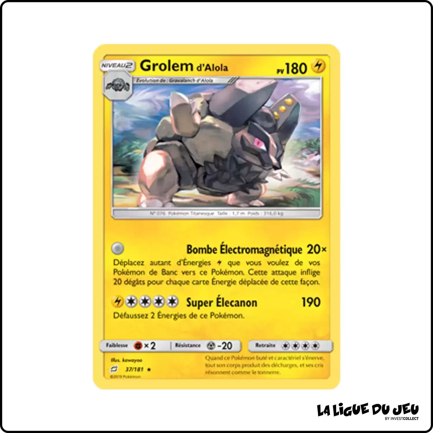 Rare - Pokemon - Duo de Choc - Grolem d'Alola 37/181