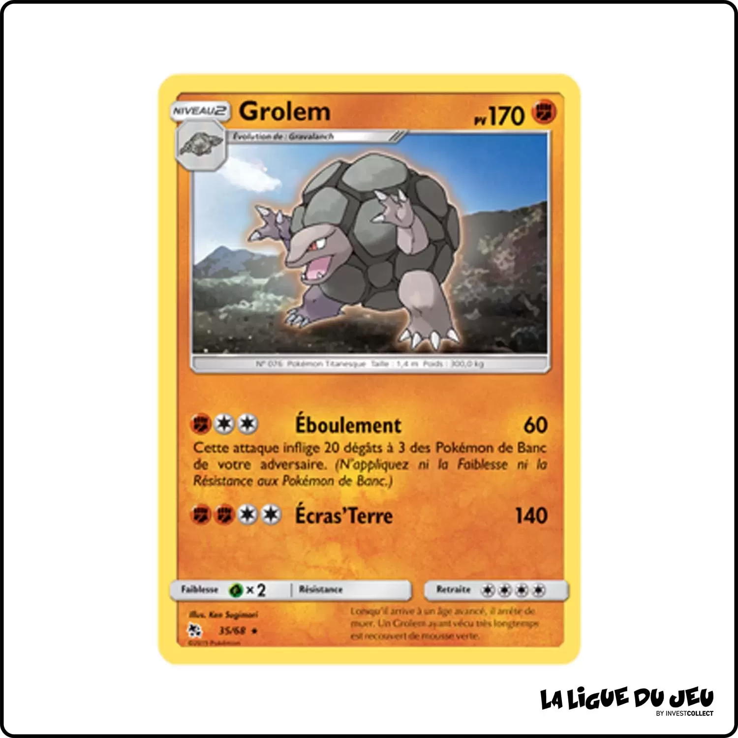 Rare - Pokemon - Destinées Occultes - Grolem 35/68