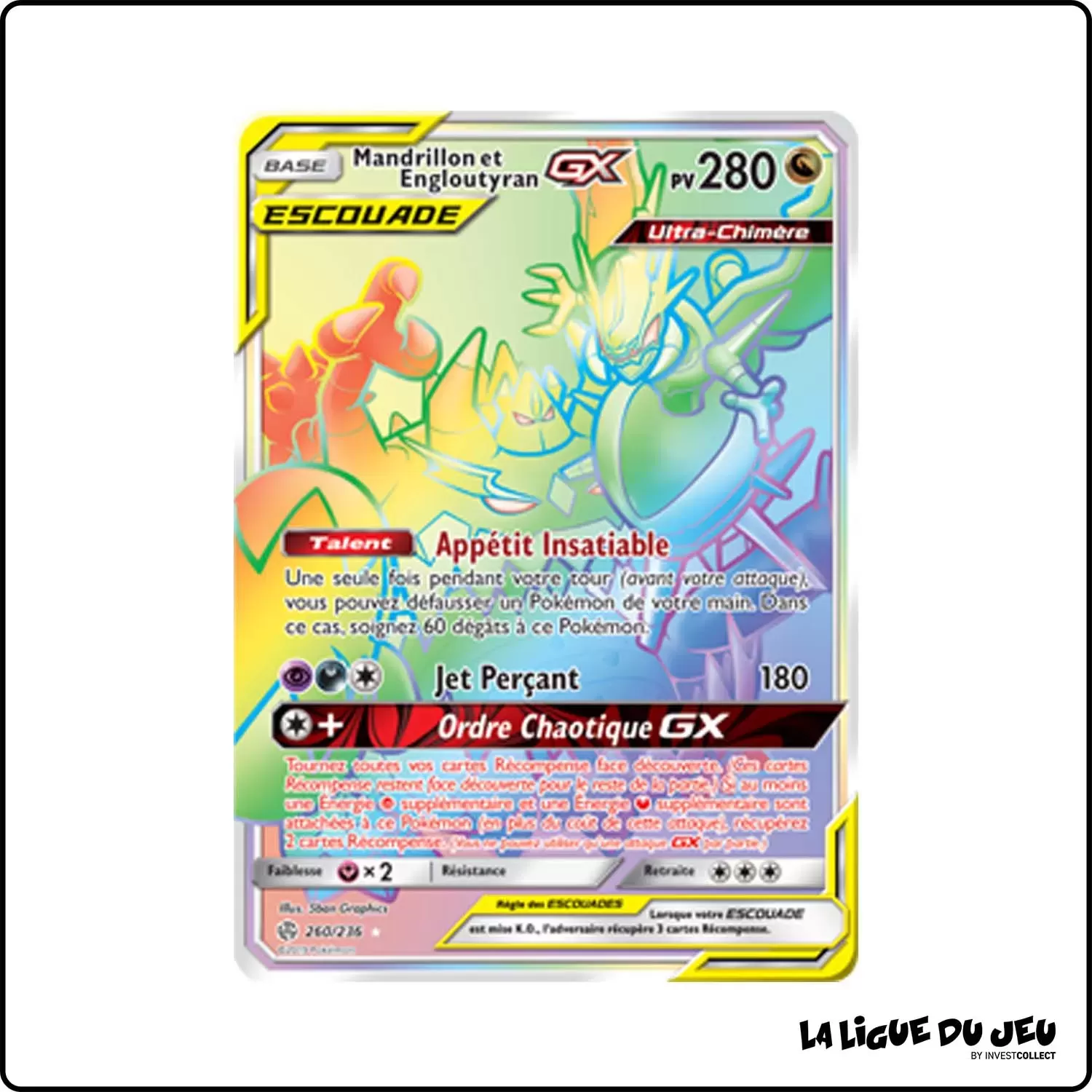 Secrete - Pokemon - Éclipse Cosmique - Mandrillon et Engloutyran-GX 260/236