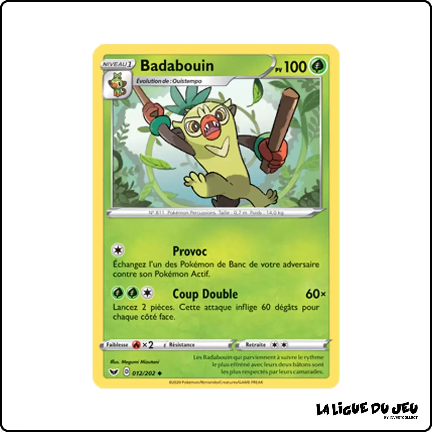 Peu commune - Pokemon - Épée et Bouclier de Base - Badabouin 12/202 Pokemon Company - 1