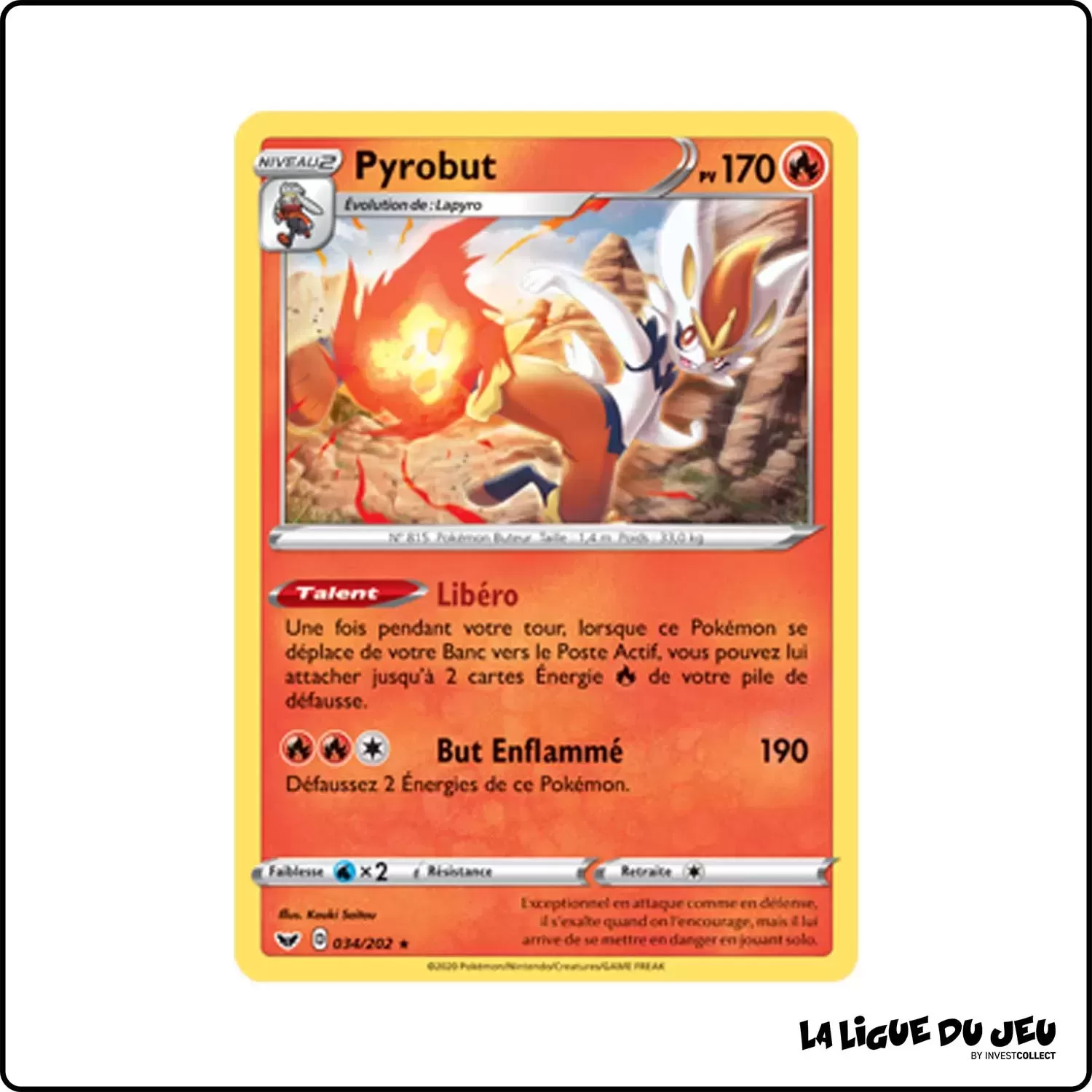 Holo - Pokemon - Épée et Bouclier de Base - Pyrobut 34/202 Pokemon Company - 1