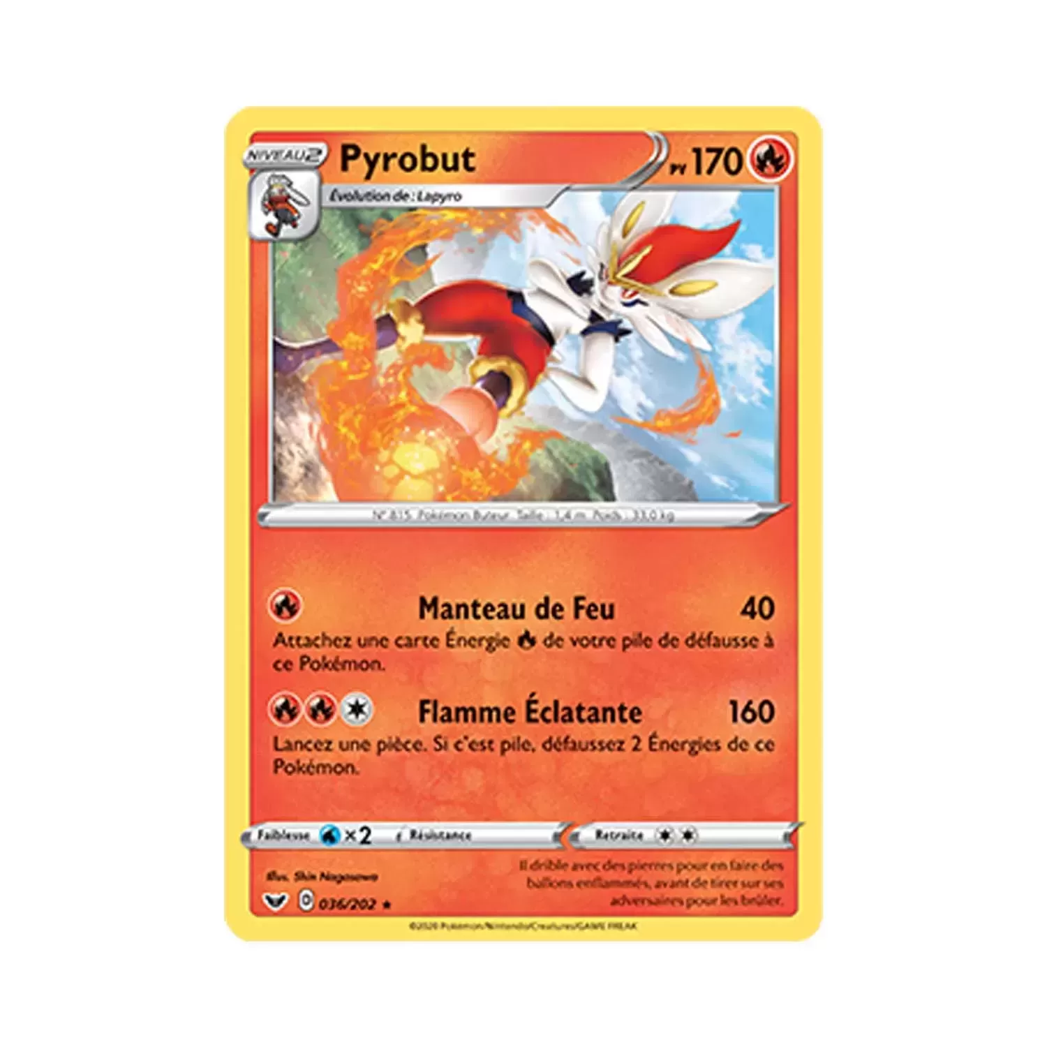 Rare - Pokemon - Épée et Bouclier de Base - Pyrobut 36/202 Pokemon Company - 1