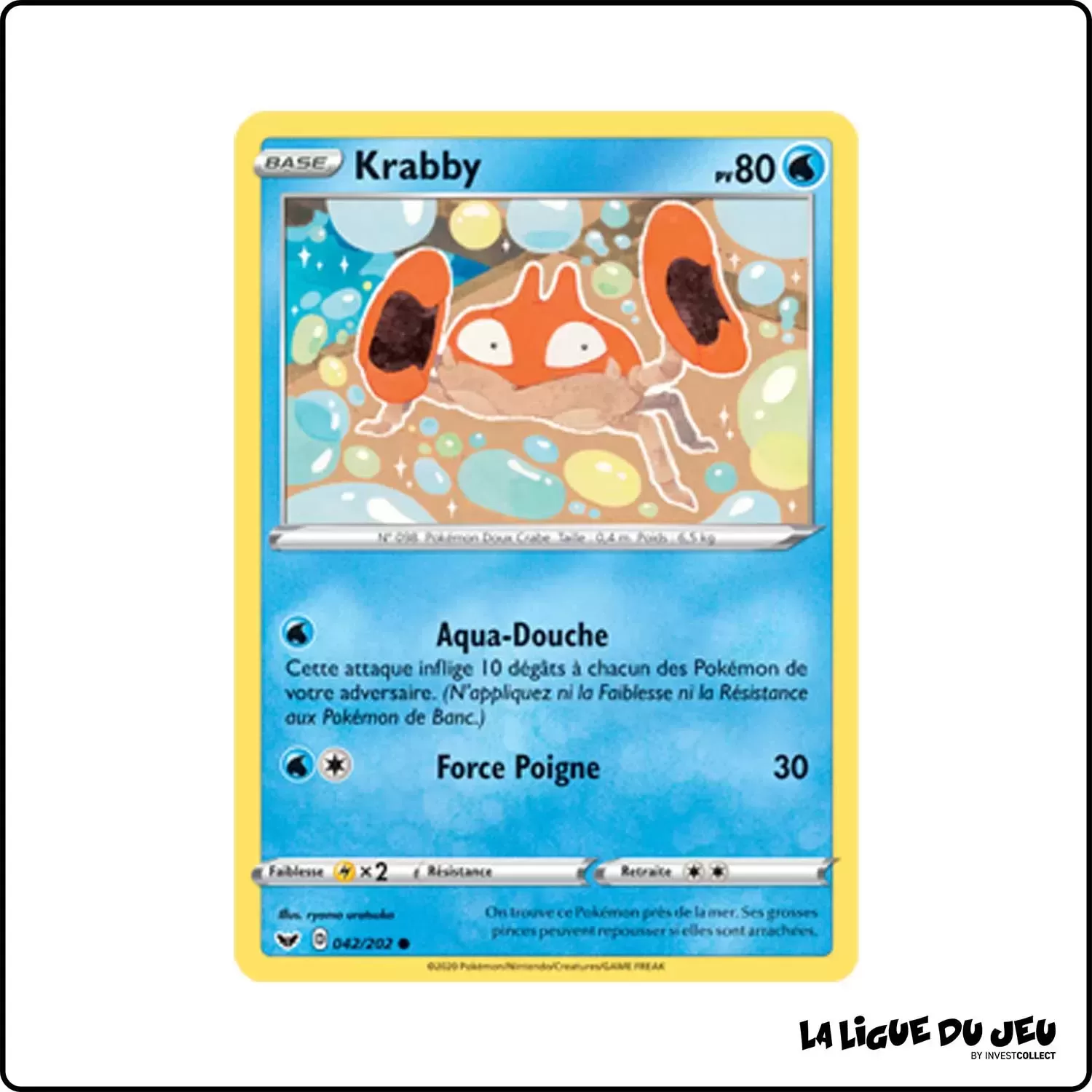 Commune - Pokemon - Épée et Bouclier de Base - Krabby 42/202 Pokemon Company - 1