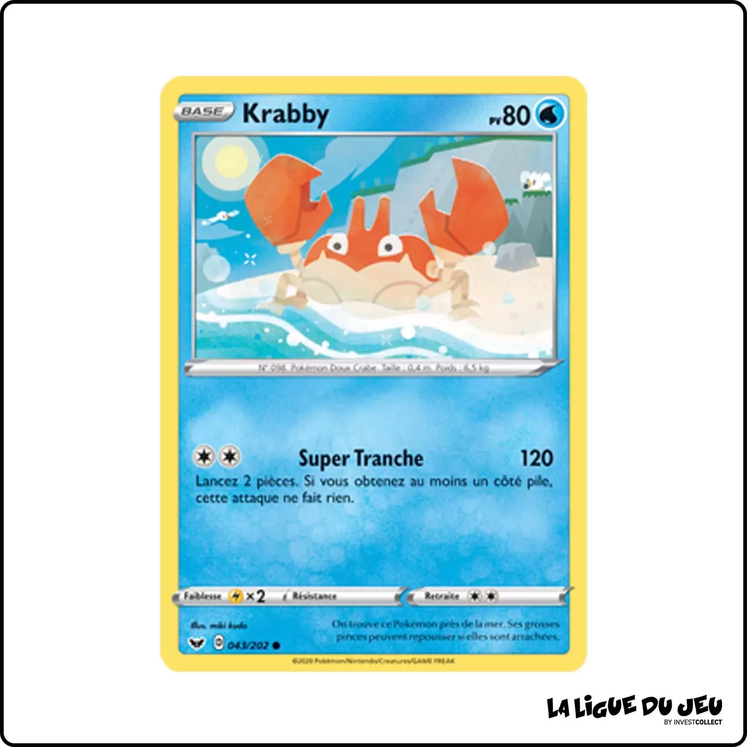 Commune - Pokemon - Épée et Bouclier de Base - Krabby 43/202 Pokemon Company - 1