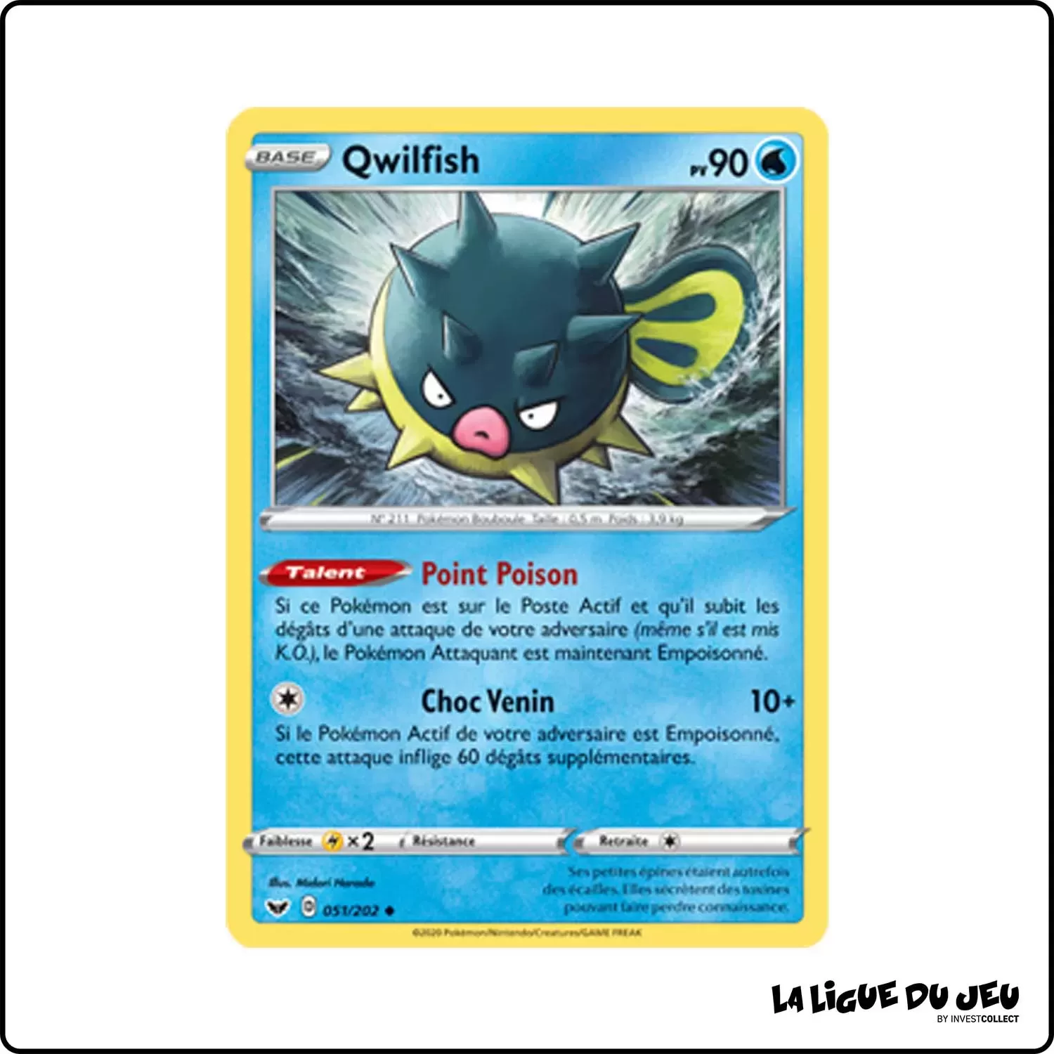 Peu commune - Pokemon - Épée et Bouclier de Base - Qwilfish 51/202 Pokemon Company - 1