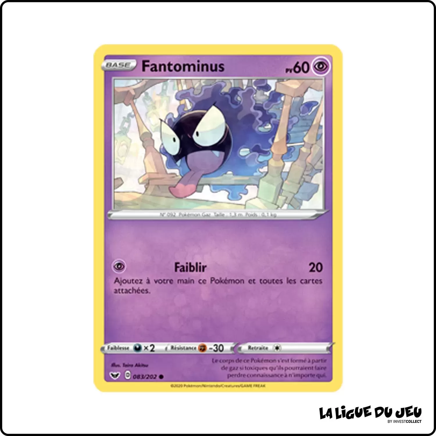 Commune - Pokemon - Épée et Bouclier de Base - Fantominus 83/202 Pokemon Company - 1