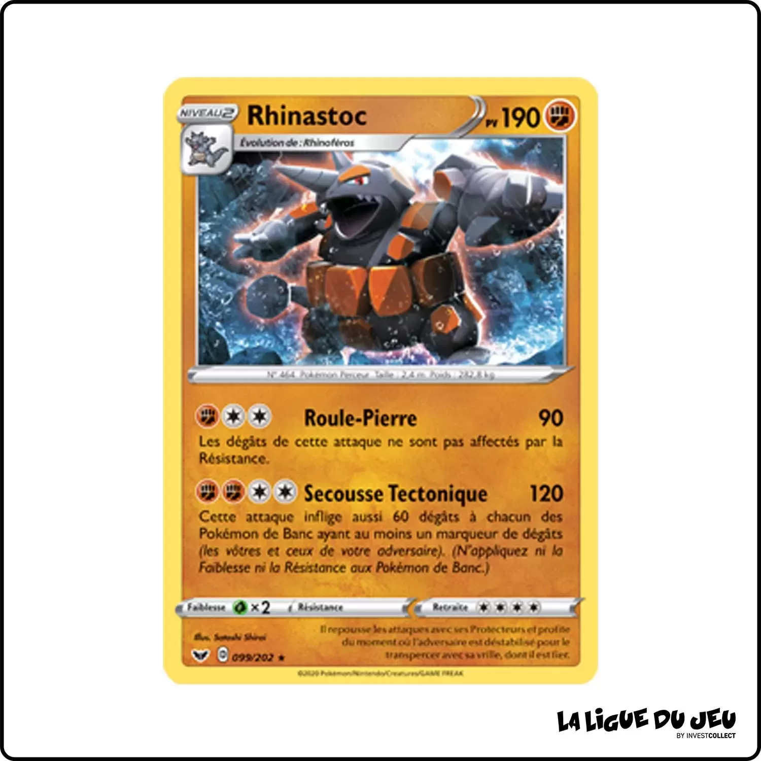 Holo - Pokemon - Épée et Bouclier de Base - Rhinastoc 99/202 Pokemon Company - 1