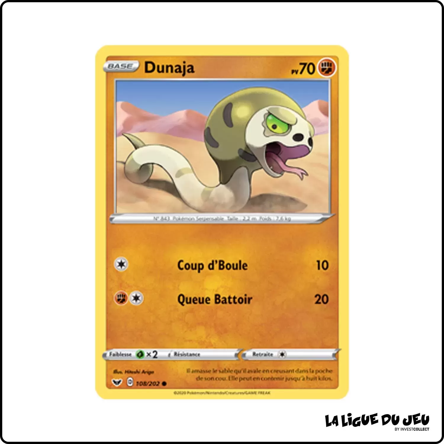 Commune - Pokemon - Épée et Bouclier de Base - Dunaja 108/202 Pokemon Company - 1