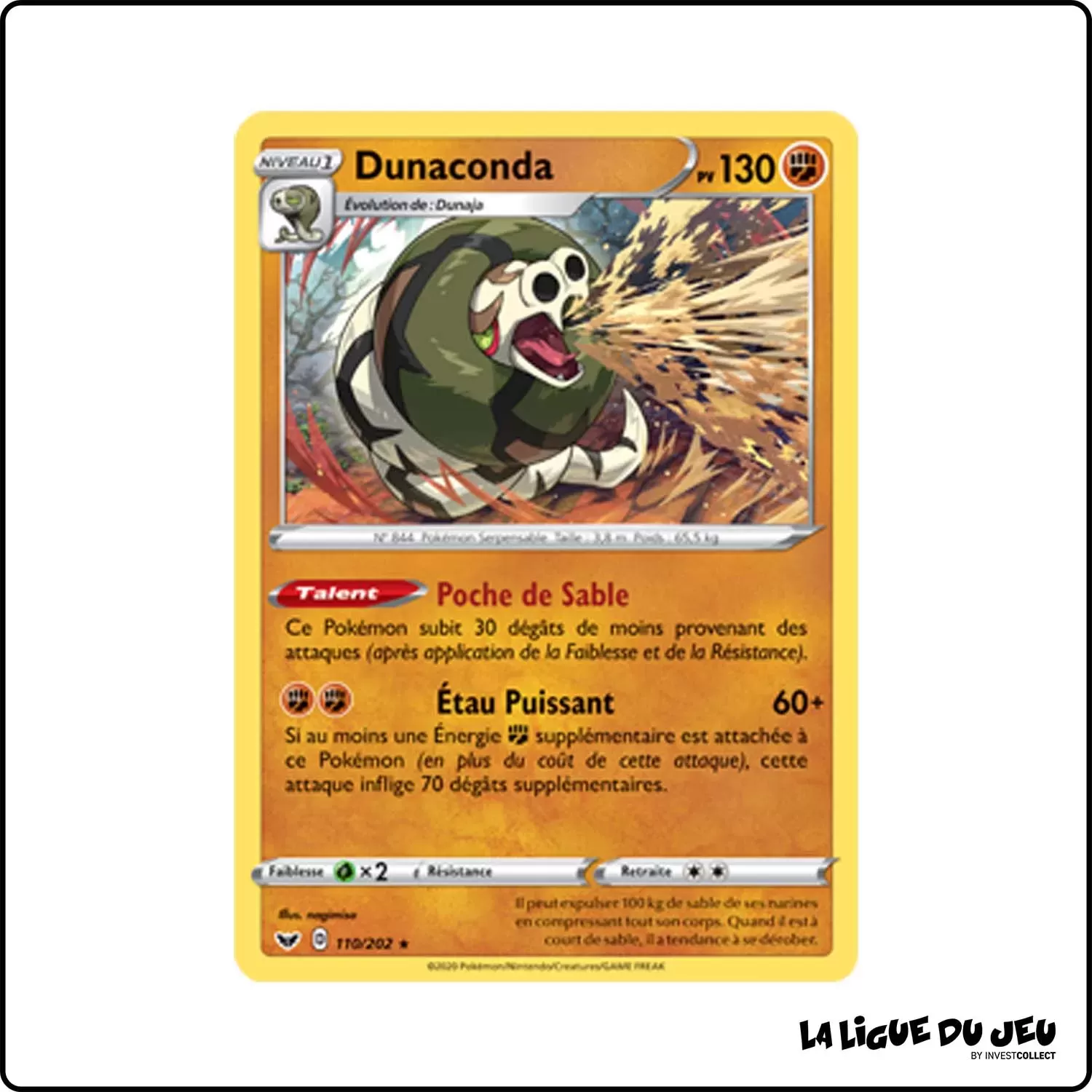 Holo - Pokemon - Épée et Bouclier de Base - Dunaconda 110/202 Pokemon Company - 1