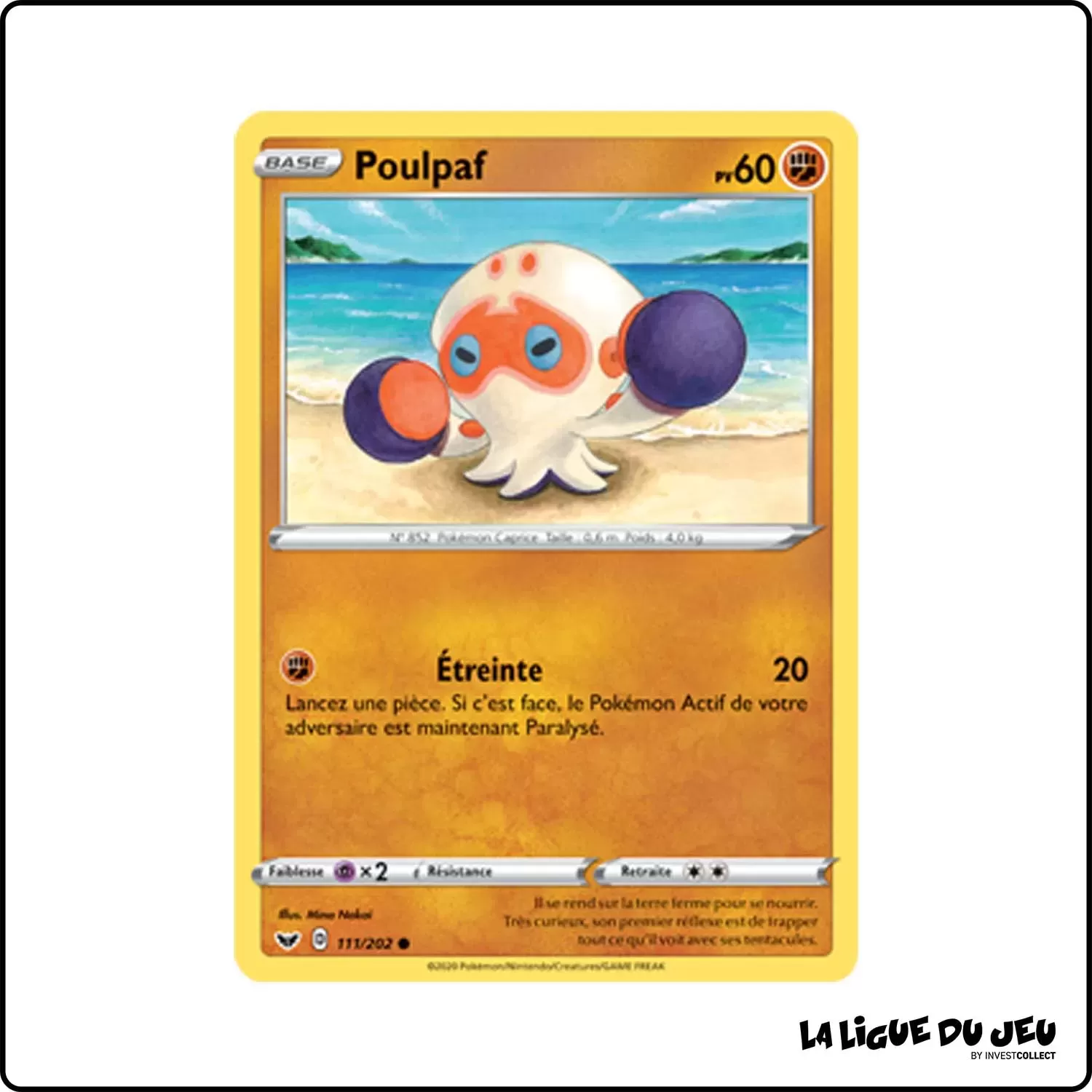 Commune - Pokemon - Épée et Bouclier de Base - Poulpaf 111/202 Pokemon Company - 1