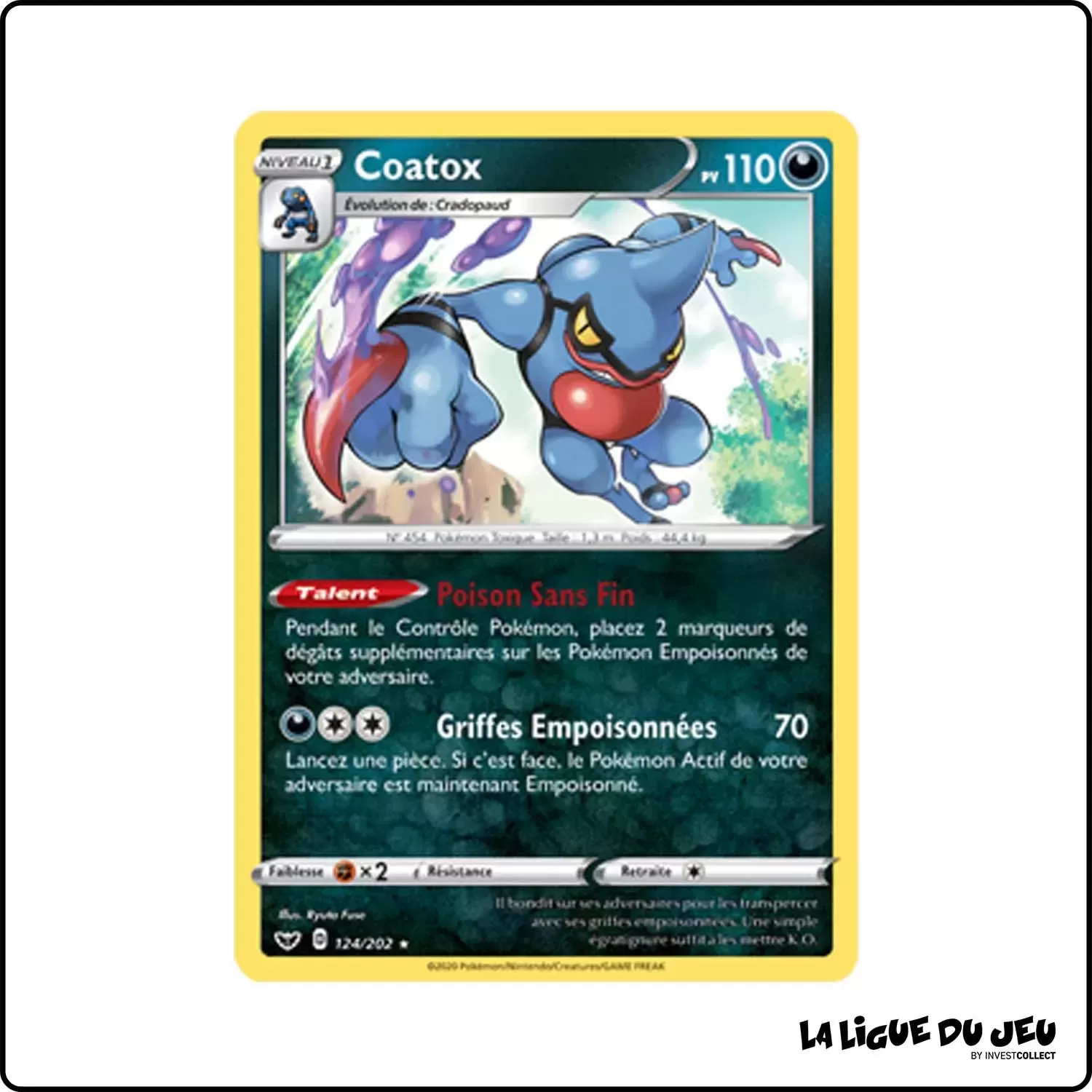 Holo - Pokemon - Épée et Bouclier de Base - Coatox 124/202 Pokemon Company - 1