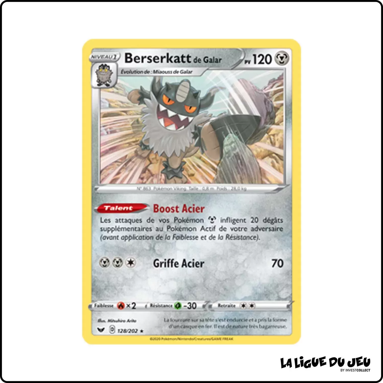 Holo - Pokemon - Épée et Bouclier de Base - Berserkatt de Galar 128/202