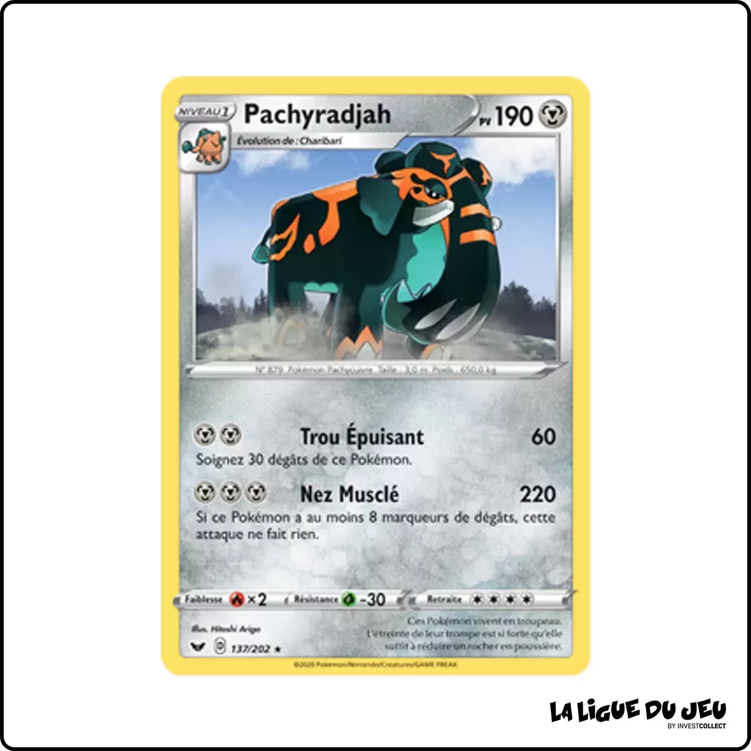 Holo - Pokemon - Épée et Bouclier de Base - Pachyradjah 137/202