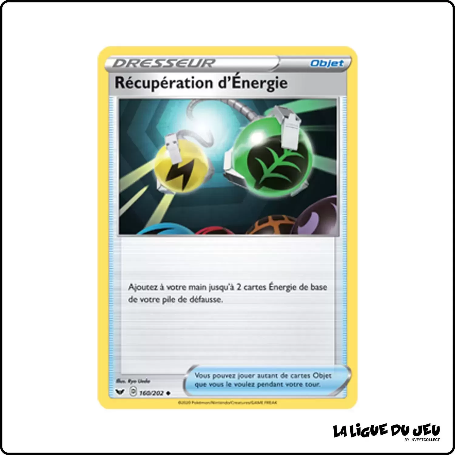 Peu commune - Pokemon - Épée et Bouclier de Base - Récupération d'Énergie 160/202