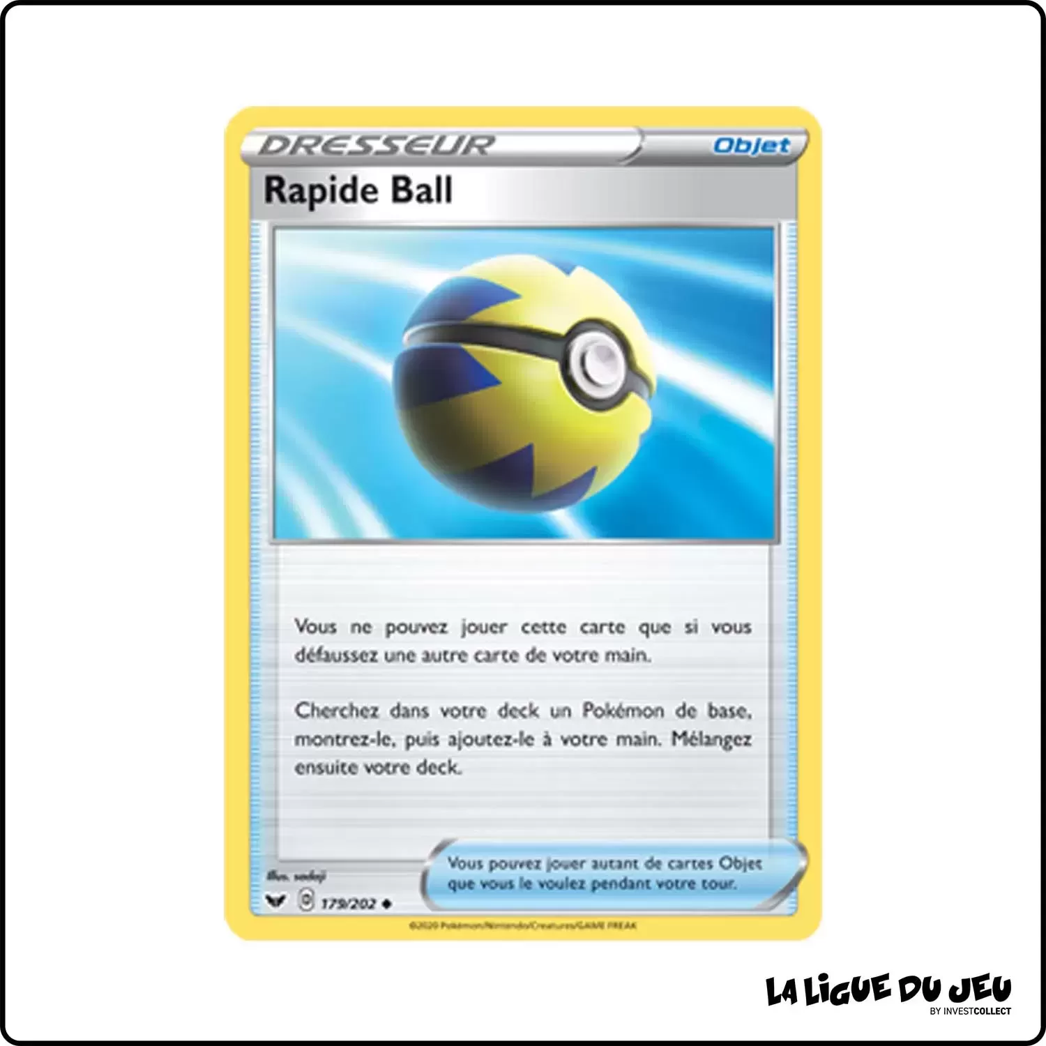 Peu commune - Pokemon - Épée et Bouclier de Base - Rapide Ball 179/202