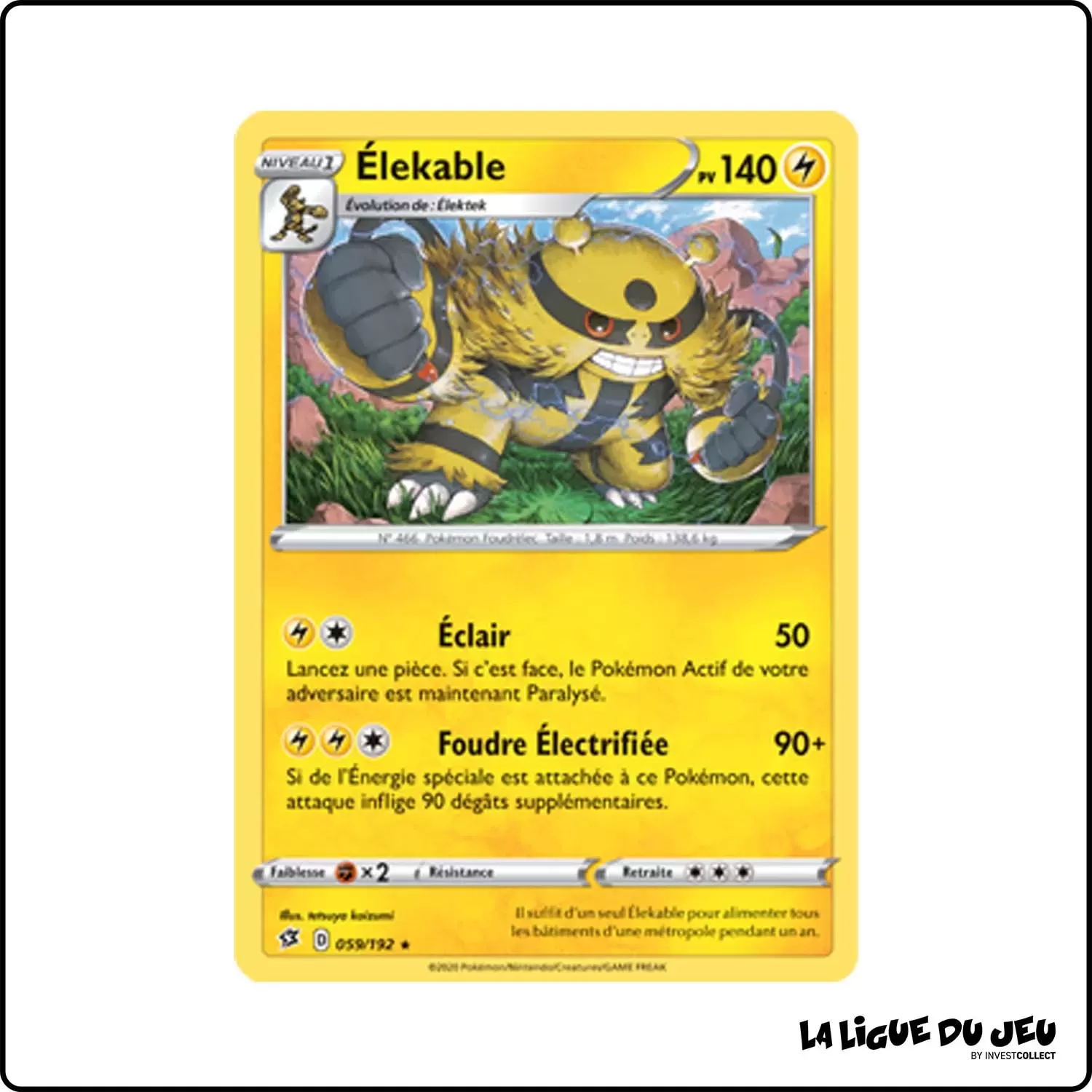 Rare - Pokemon - Clash des Rebelles - Élekable 59/192