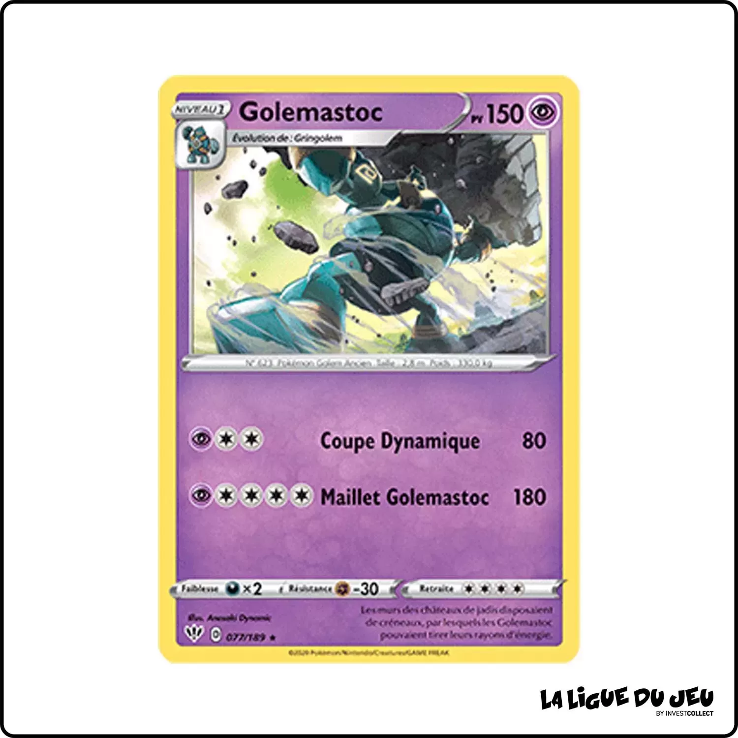 Rare - Pokemon - Ténèbres Embrasées - Golemastoc 77/201