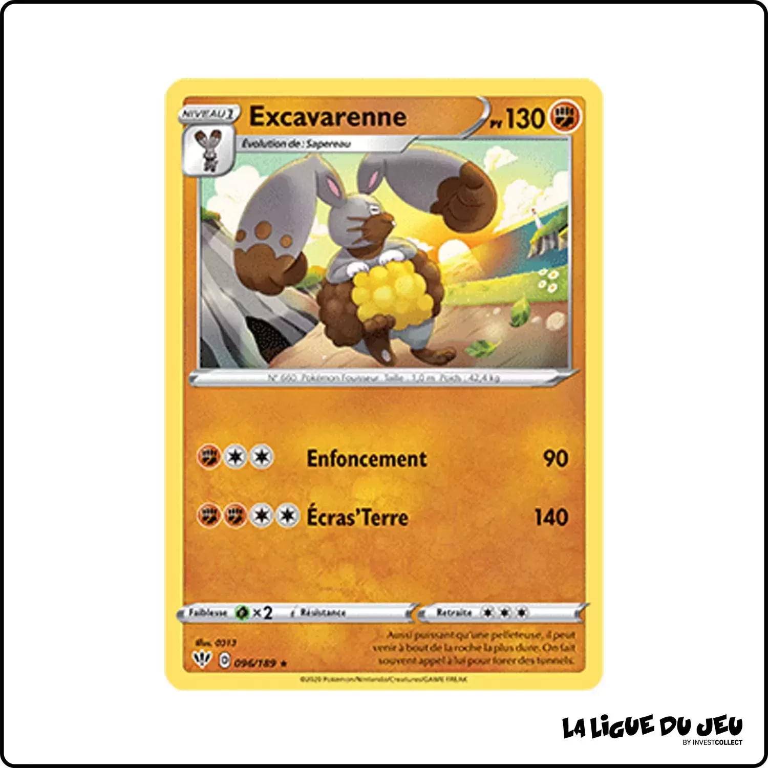 Rare - Pokemon - Ténèbres Embrasées - Excavarenne 96/201