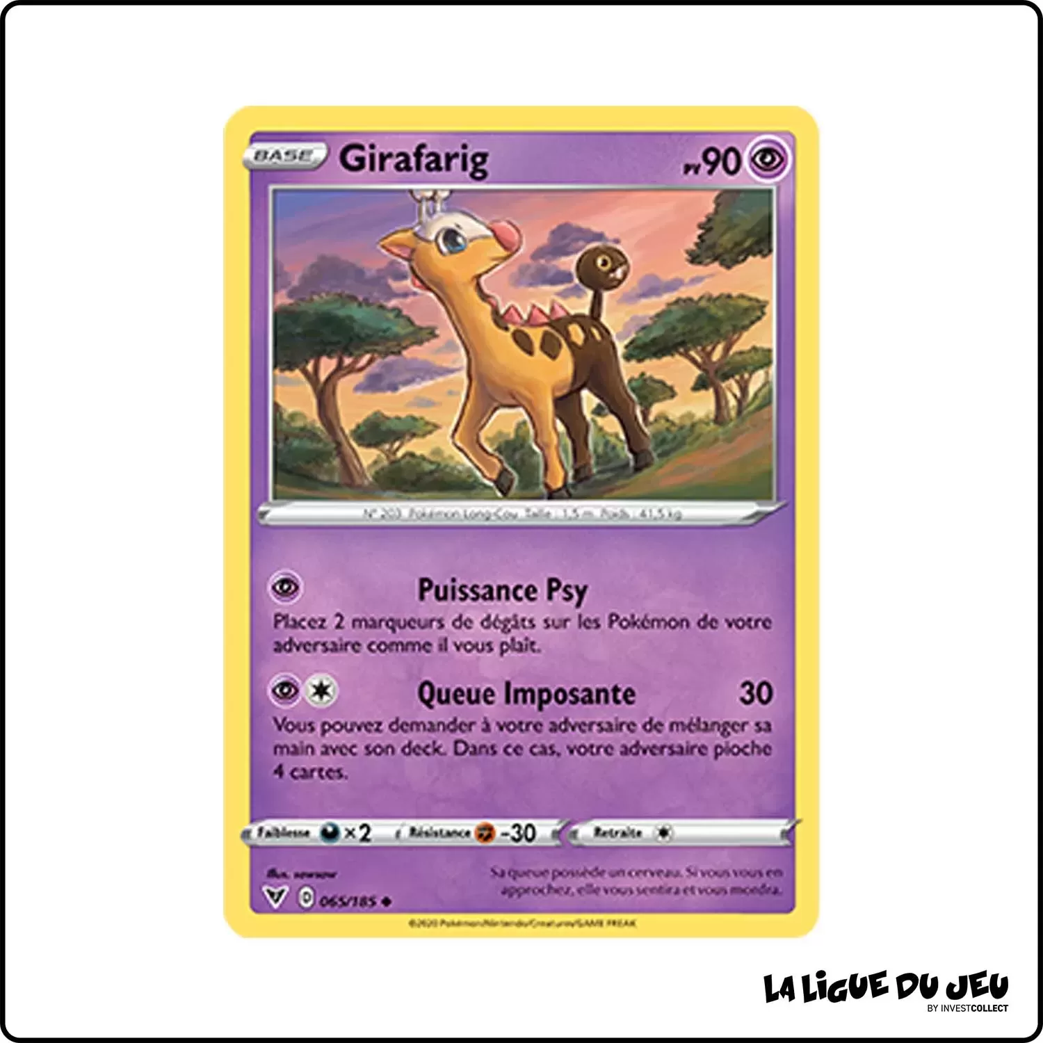 Peu commune - Pokemon - Voltage Éclatant - Girafarig 65/185 Pokemon Company - 1