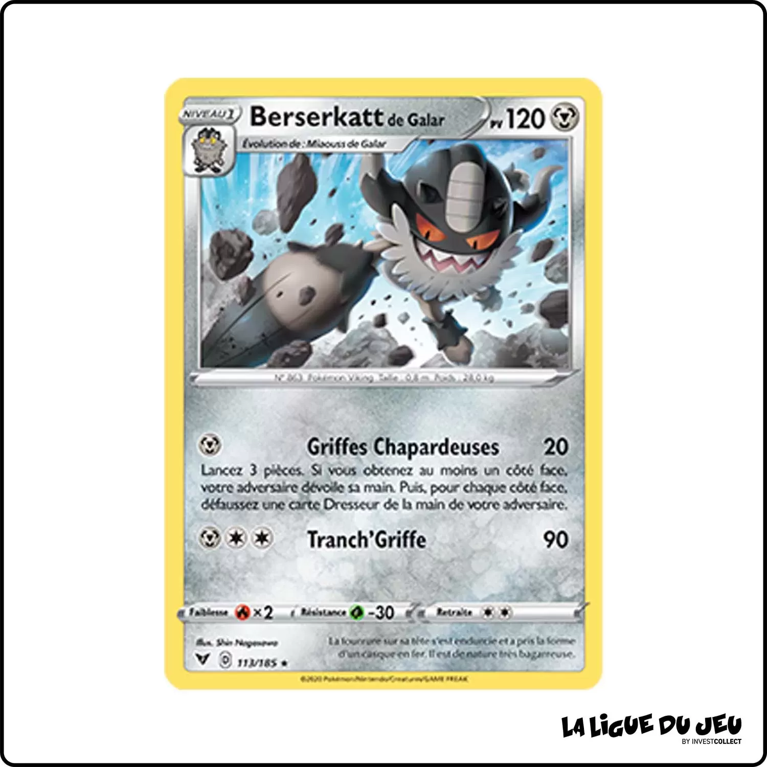 Rare - Pokemon - Voltage Éclatant - Berserkatt de Galar 113/185 Pokemon Company - 1