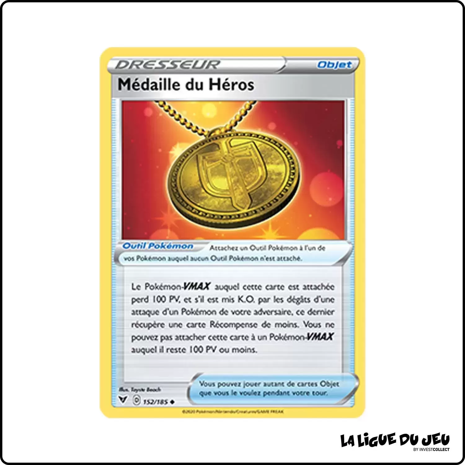 Peu commune - Pokemon - Voltage Éclatant - Médaille du Héros 152/185 Pokemon Company - 1