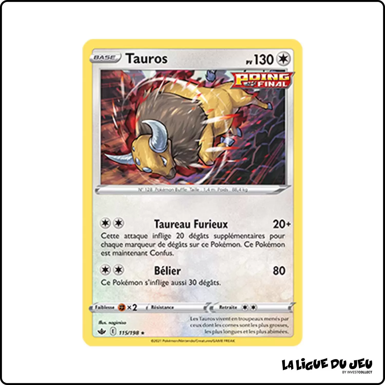 Holo - Pokemon - Règne de Glace - Tauros 115/198