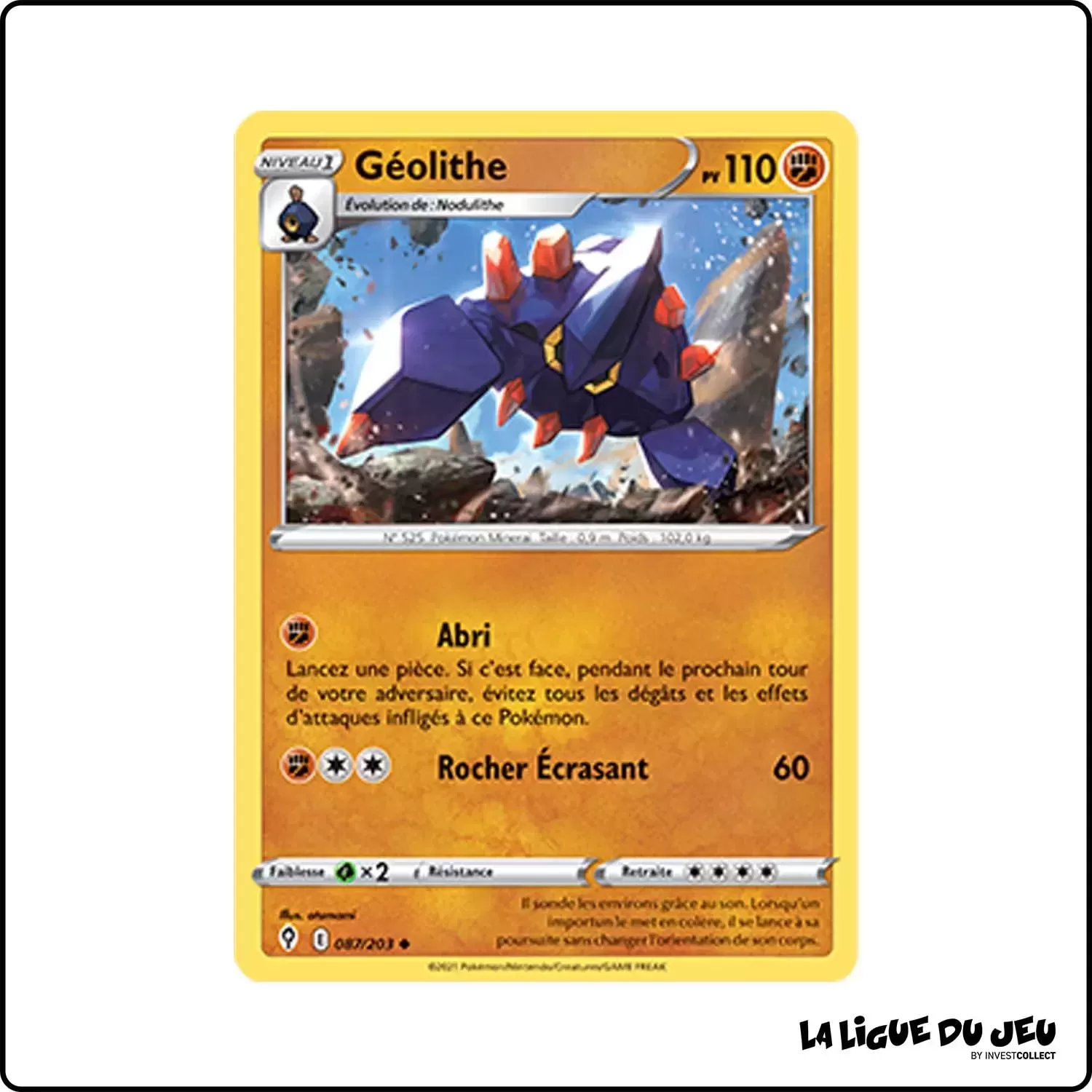 Peu commune - Pokemon - Évolution Céleste - Géolithe 87/203