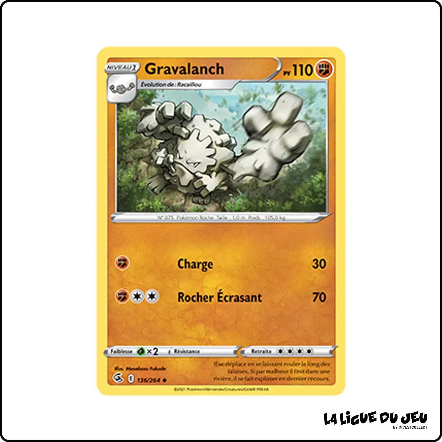 Peu commune - Pokemon - Poing de Fusion - Gravalanch 136/264