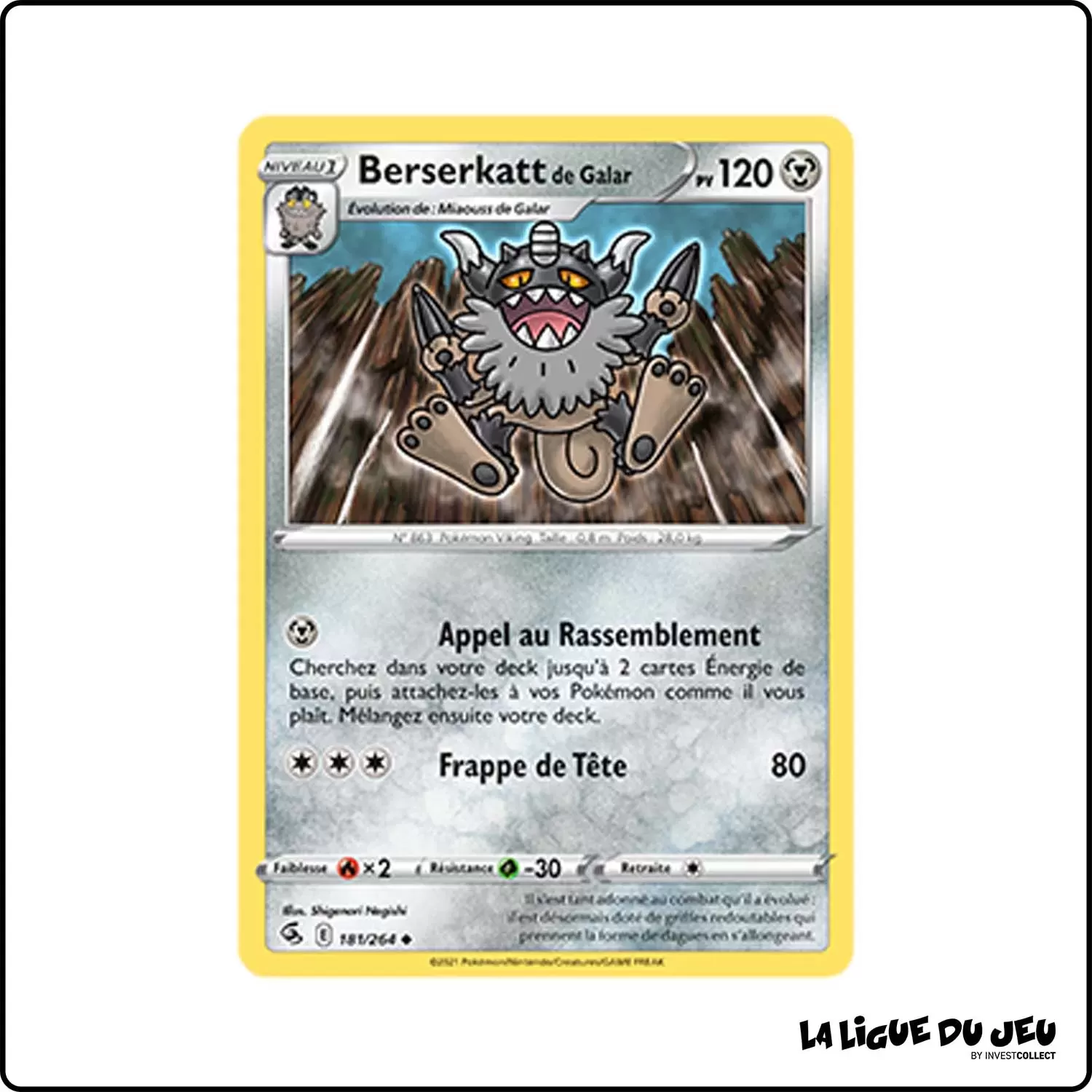 Peu commune - Pokemon - Poing de Fusion - Berserkatt de Galar 181/264