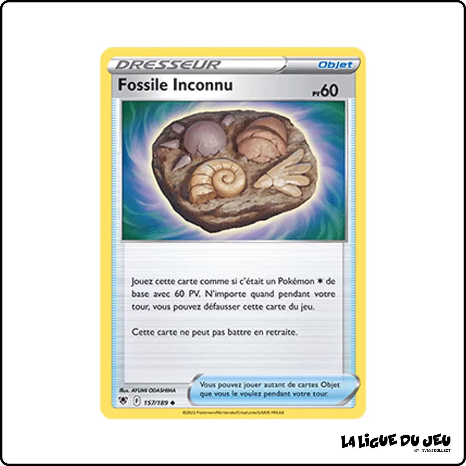 Peu commune - Pokemon - Astres Radieux - Fossile Inconnu 157/189