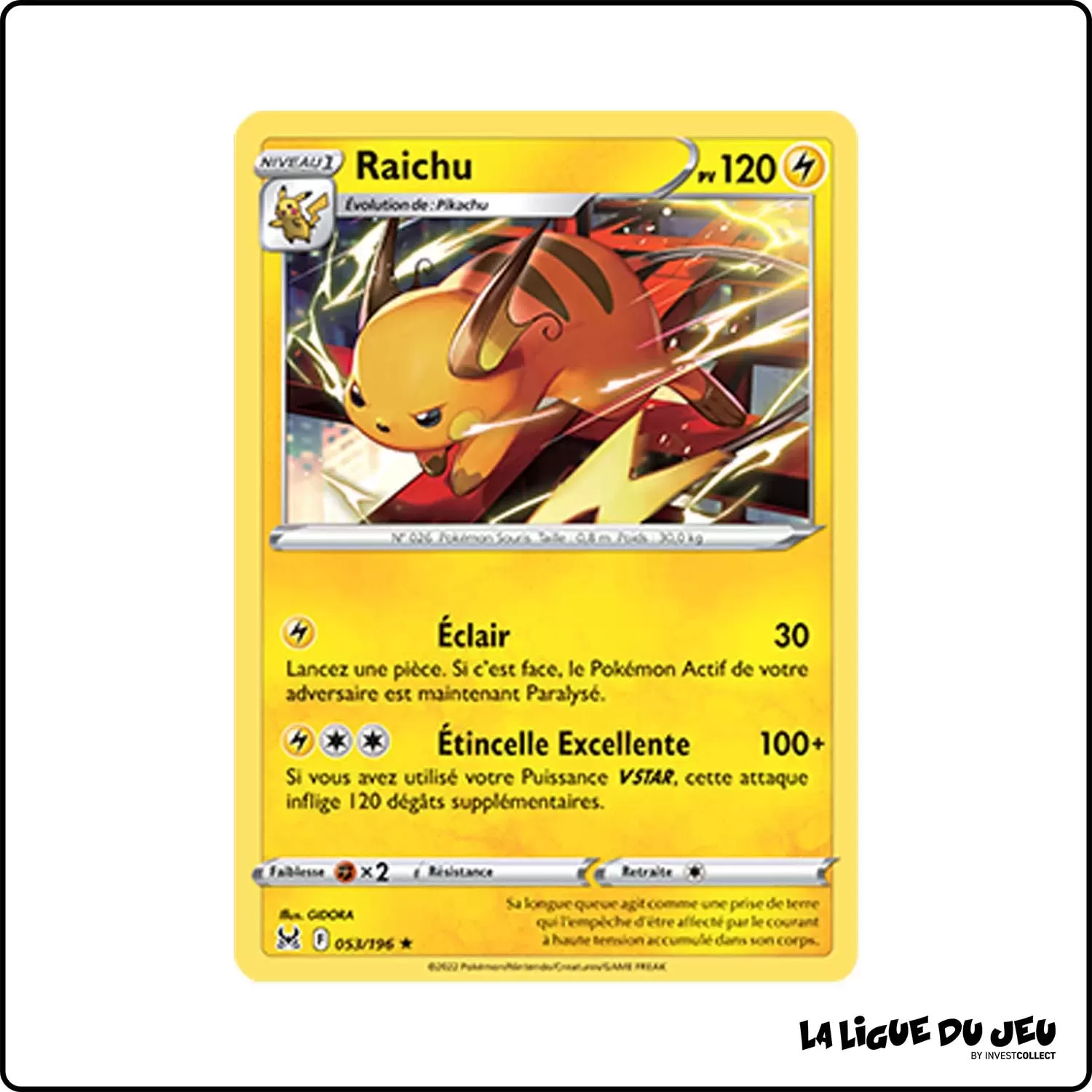 Rare - Pokemon - Origine Perdue - Raichu 53/196