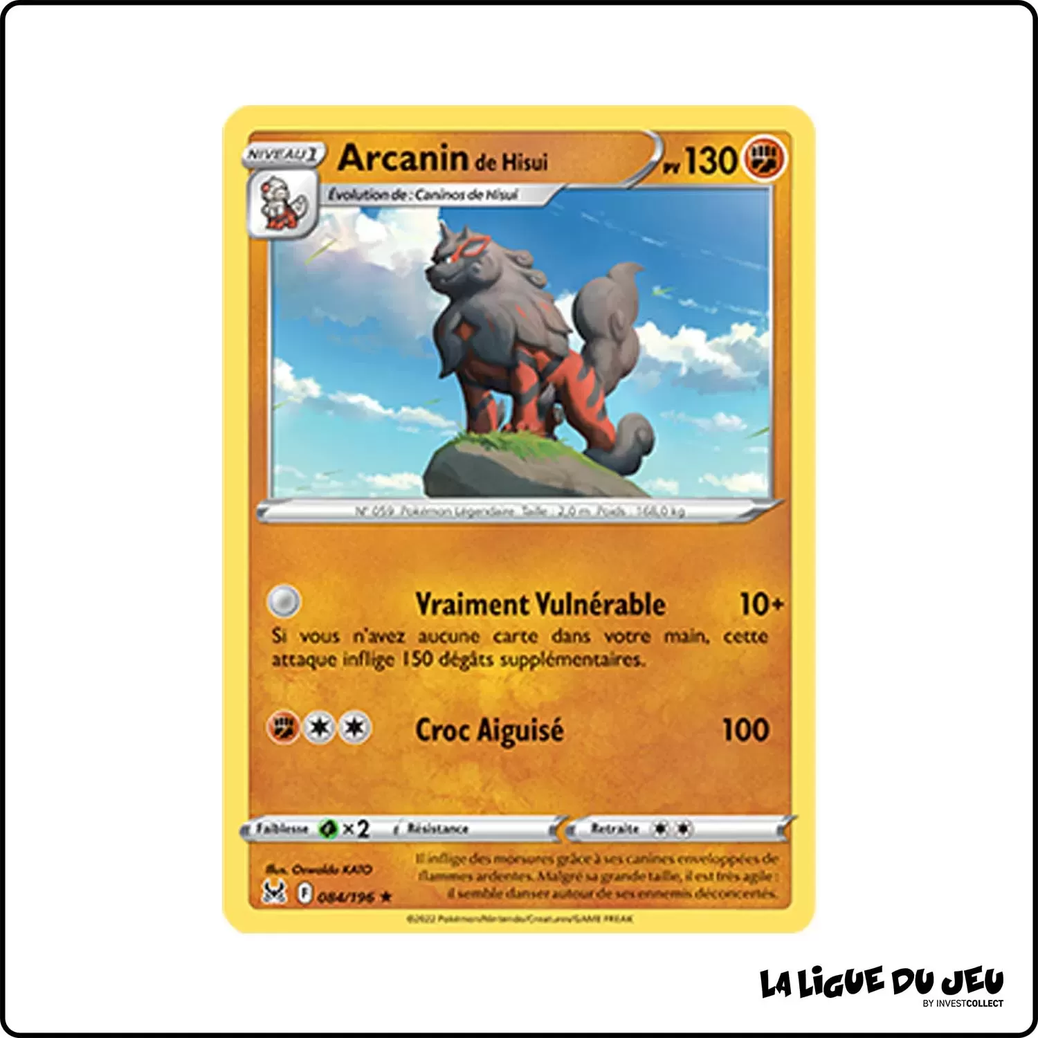 Holo - Pokemon - Origine Perdue - Arcanin de Hisui 84/196