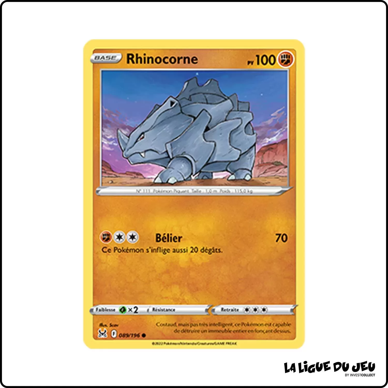 Commune - Pokemon - Origine Perdue - Rhinocorne 89/196