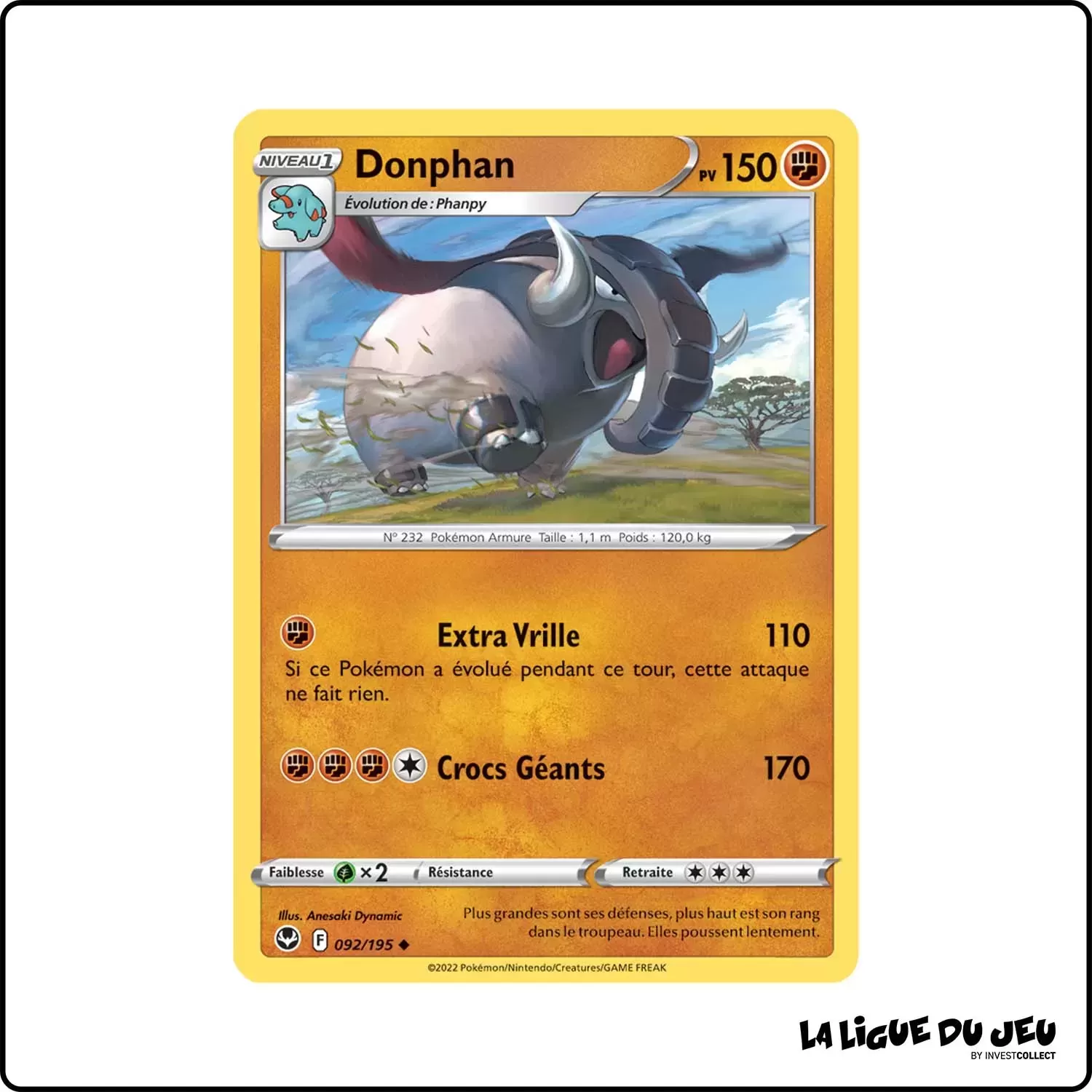 Peu commune - Pokemon - Tempête Argentée - Donphan 92/195