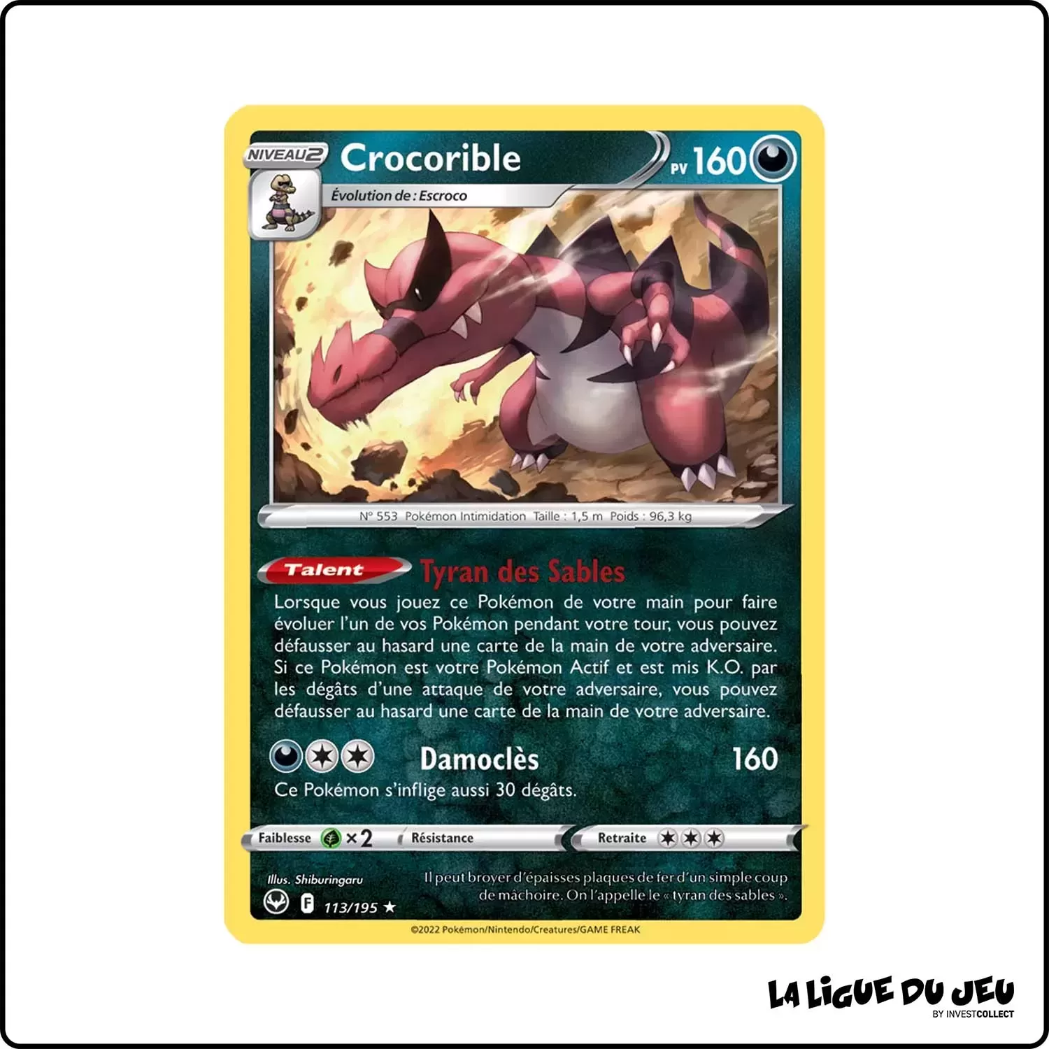 Holo - Pokemon - Tempête Argentée - Crocorible 113/195