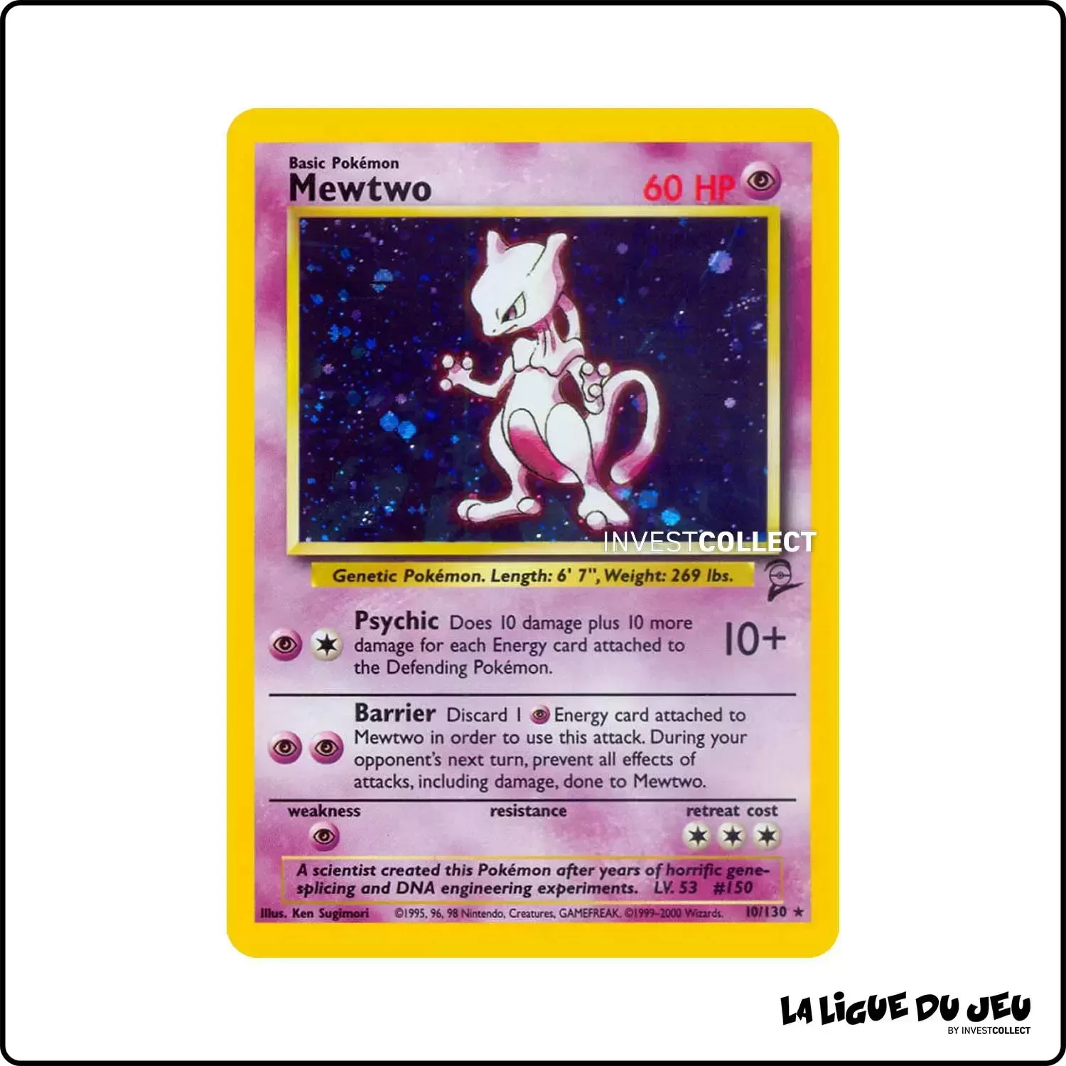 Holo - Pokemon - Base Set 2 - Mewtwo 10/130 Wizards - 1