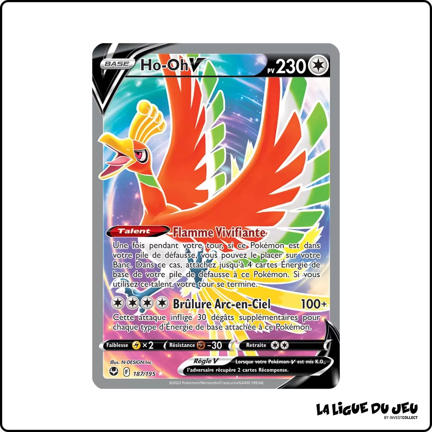 Ultra - Pokemon - Tempête Argentée - Ho-Oh-V 187/195